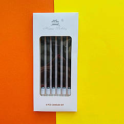 Свічки святкові для торта прямі, чорні