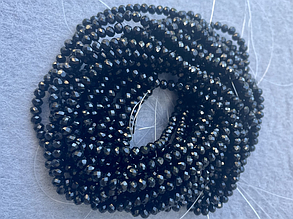 Кришталеві намистини 3*3,5мм, грановані - чорний