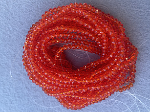 Кришталеві намистини 3*3,5мм, грановані - помаранчевий 2