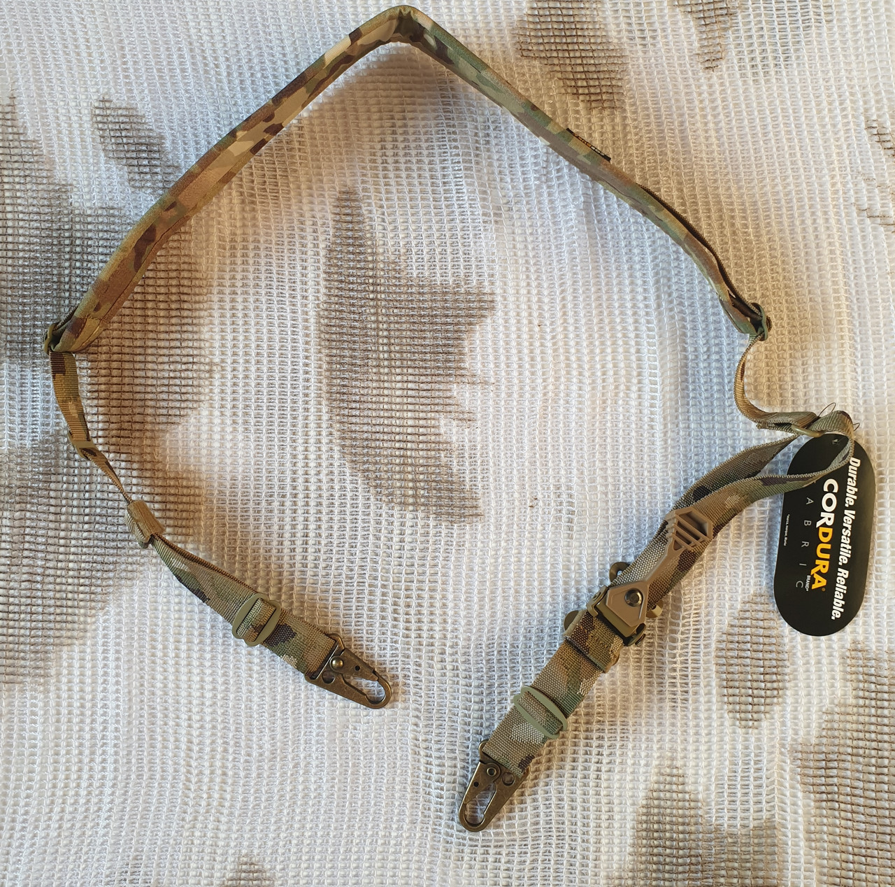 Двой одноточковий збройовий тактичний ремінь CORDURA Fabric мультикам., фото 1