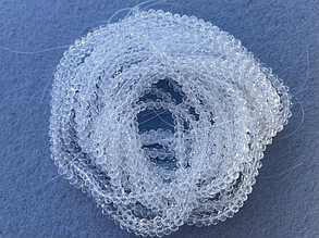 Кришталеві намистини 3*3,5мм, грановані - прозорий