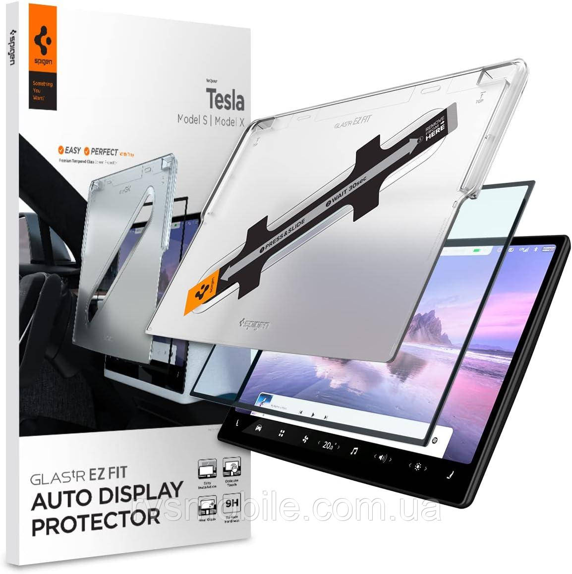 Захисне скло Spigen для TESLA Refreshed Model S/X 17" - GlasTR EZ FIT, Crystal Clear (AGL04688), фото 1