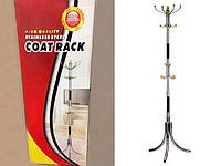 Металлическая напольная вешалка стойка для одежды тринога Coat Rack 16 крючков