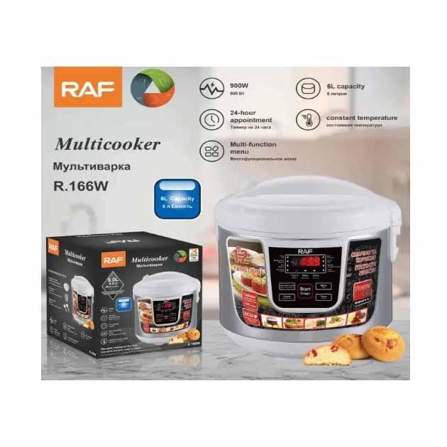 Багатофункціональна мультиварка з антипригарною чашею RAF R.166W 12 програм 6 л 900 Вт