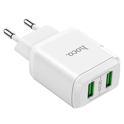 СЗУ Hoco N6 Home Charger Charmer dual port QC3.0 charge белый, фото 1