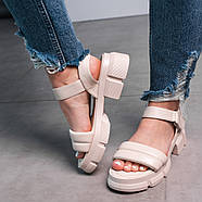 Жіночі сандалі Fashion Tubby 3635 37 розмір 24 см Бежевий, фото 2