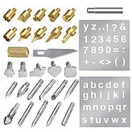 Набір для випалювання | випалювач | пенал | 26 насадок | перехідник | трафарети | підставка | red, фото 4