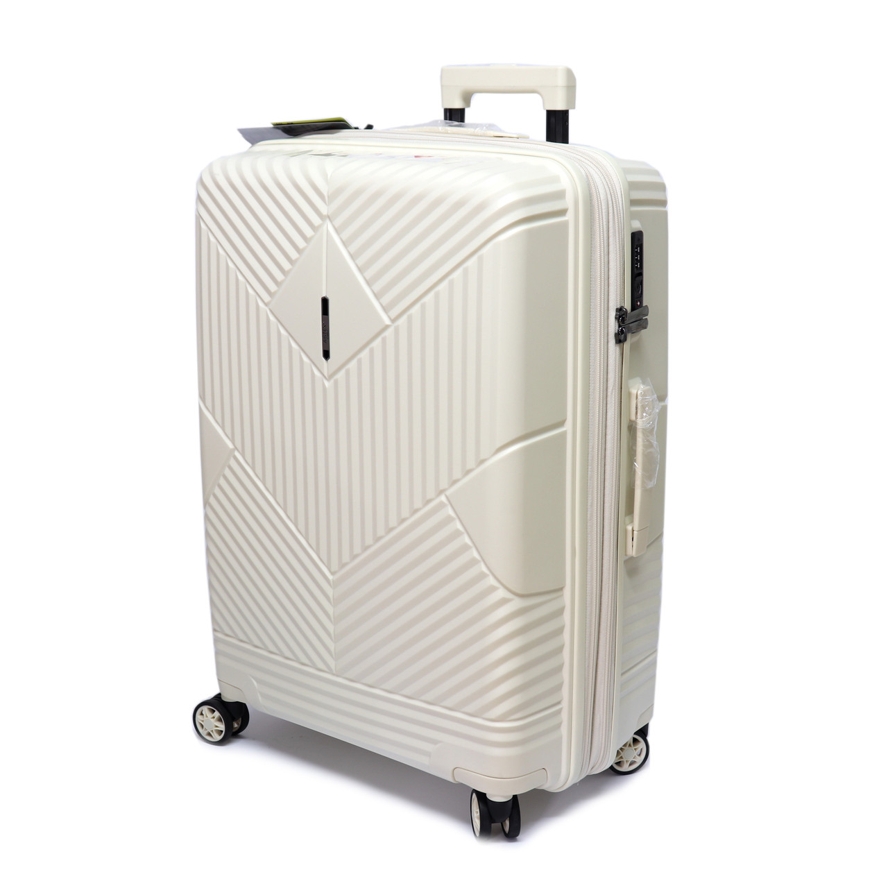 Пластикова велика валіза Airtex 639, 114 л, кремова