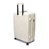 Пластикова велика валіза Airtex 639, 114 л, кремова, фото 2