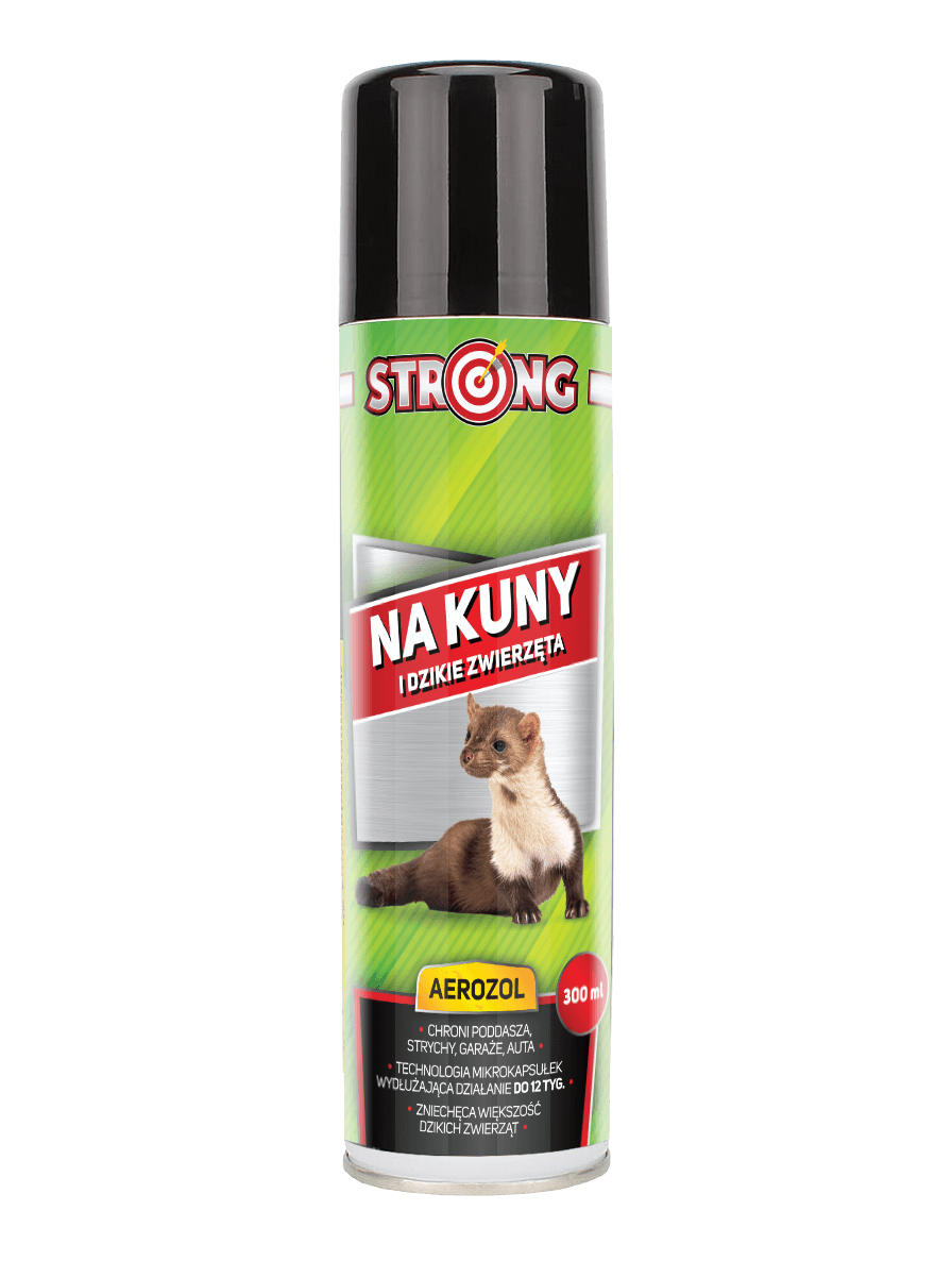 СИЛЬНИЙ ЕФЕКТИВНИЙ ТА ТРИВАЛОЇ ДІЇ ВІДЛЯКУВАЧ ДЛЯ КУНИЦЬ, ЛИСИЦЬ І КРОТІВ STRONG АЕРОЗОЛЬ 300 МЛ, фото 1