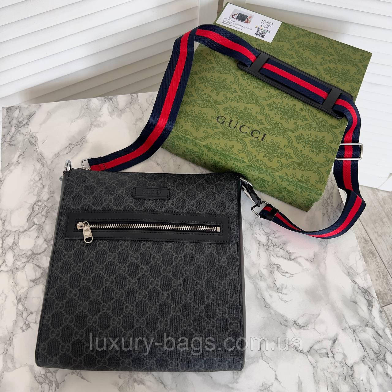 Чоловіча стильна сумка через плече Gucci (люкс якість), фото 1