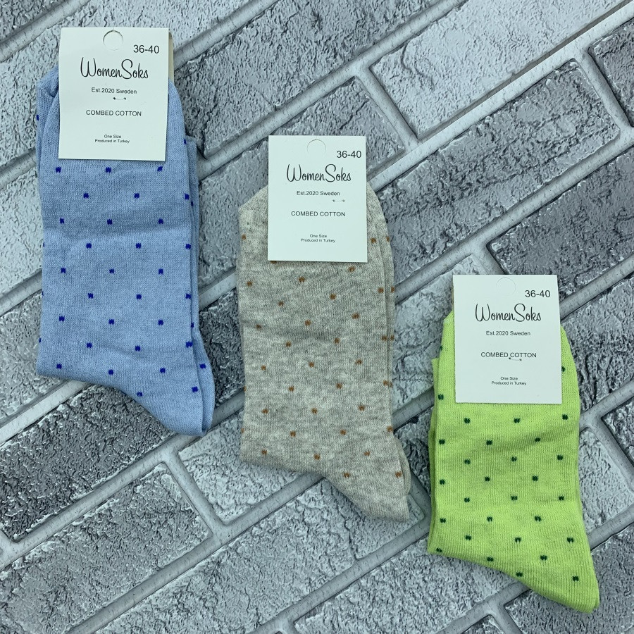 Шкарпетки жіночі високі весна/осінь р.36-40 точки асорті WOMEN SOKS 30037497