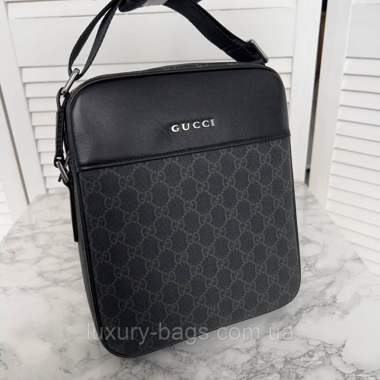 Стильна чоловіча сумка через плече Gucci (люкс якість)