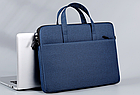 Сумка для ноутбука синя 15.6" Жіноча ділова сумка для ноутбука синій чохол з ручками для ноутбуку 15 дюймів, фото 2