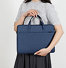 Сумка для ноутбука синя 15.6" Жіноча ділова сумка для ноутбука синій чохол з ручками для ноутбуку 15 дюймів, фото 3
