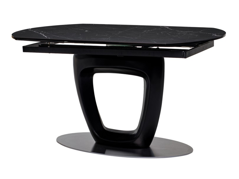 Стіл обідній із керамічною стільницею дизайнерський стильний розкладний TML-825 Неро Маркіна VetroMebel, фото 1