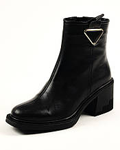 Черевики на підборах Mario Muzi 3743 38 чорні шкіра 36