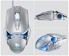 Ігрова комп'ютерна мишка з підсвічуванням T-Wolf G530 Robocop. Дротова комп'ютерна мишка 6400 DPI, 7 кнопок, фото 4