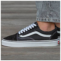 Мужские / женские кеды Vans Old Skool Classic Black White, унисекс черно-белые кроссовки ванс олд скул черные