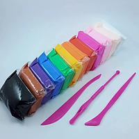 Набір розумний пластилін, що самозастигає 12 кольорів.