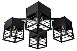 Люстра лофт MSK Electric Urban на чотири плафони чорна NL 2310-4 BK