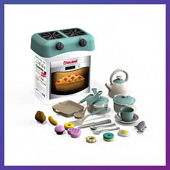 Дитячий ігровий набір кухня Doloni 01480/1 бірюзова 34 предмети + Подарунок