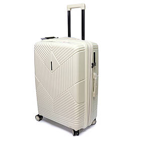 Валіза середня пластикова Airtex 639 кремова