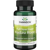 SWANSON Kudzu 500 mg - для снижения физической зависимости от алкоголя и сигарет, 500 мг, 60 кап.