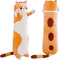 Мягкая подушка-обнимашка в форме котика кот батон 70 см