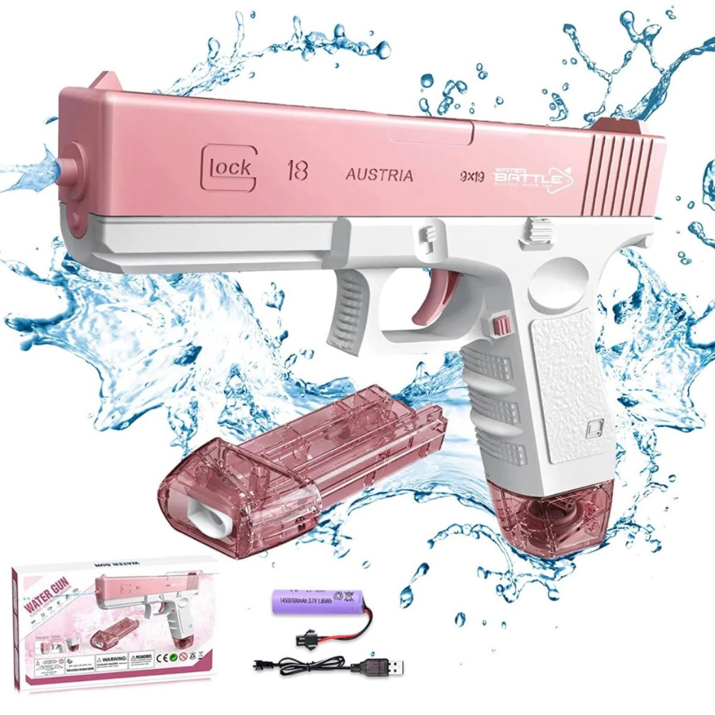 Електричний водний пістолет Water Battle Electric Water Gun Pink