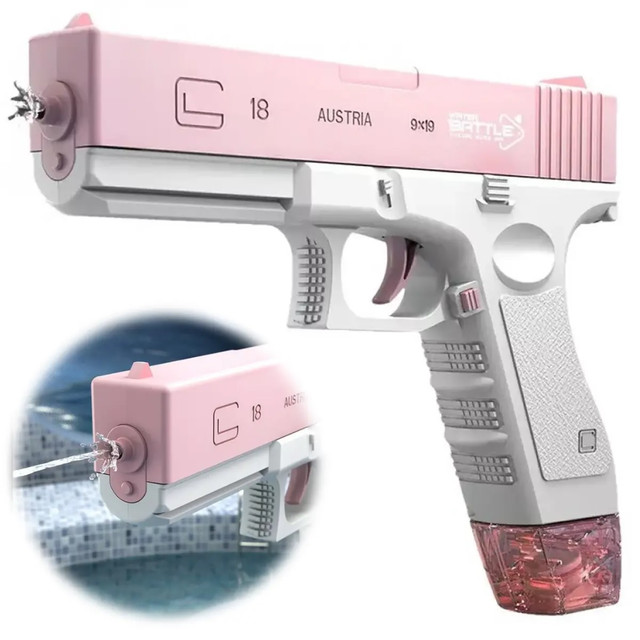 рожевий водний пістолет Glock Electric Water Gun