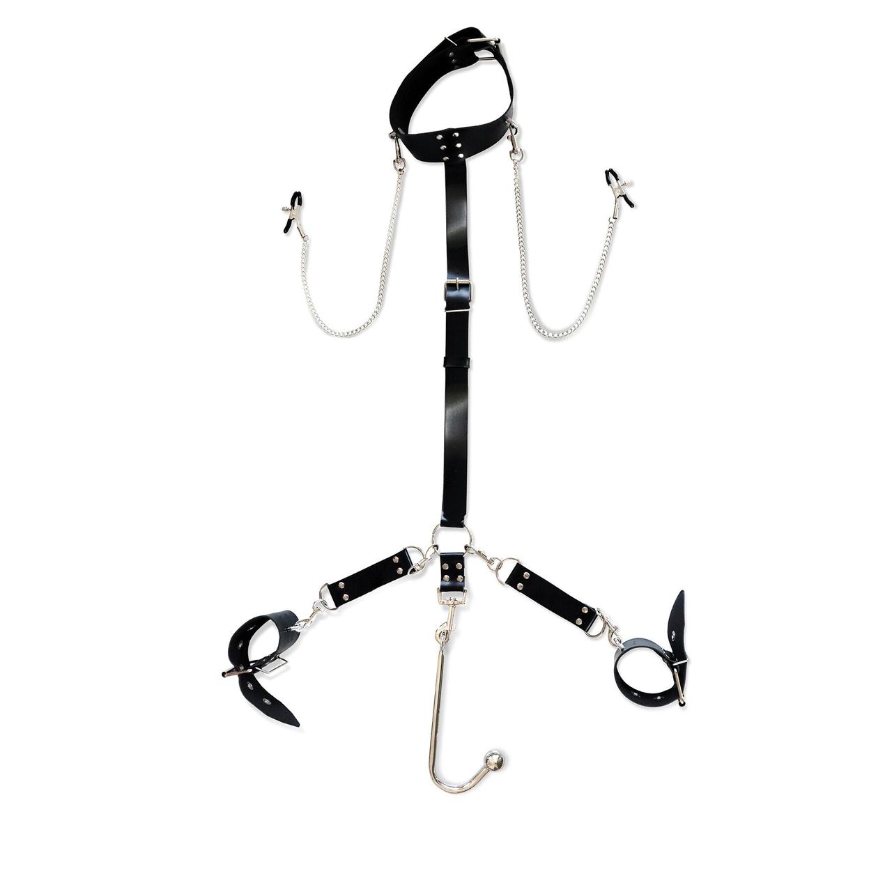 Бондажний набір з металевим анальним гаком Art of Sex Beatrice Bondage set with anal hook № 1, фото 1