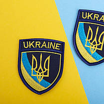 Шеврон на липучці Тризуб UKRAINE 6,5х8 см вишитий патч нашивка, фото 5