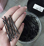 Невидимки для волосся хвилясті з двома кульками чорні 4,5 см (600 шт./пач.), фото 3