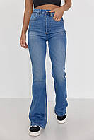 Женские джинсы клеш с круглой кокеткой сзади - джинс цвет, 28р (есть размеры)