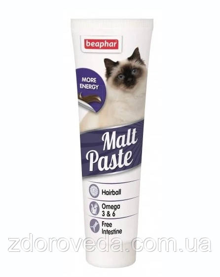 Beaphar Malt Paste — мальт-паста для виведення шерсті зі шлунка в кішок, 100 г