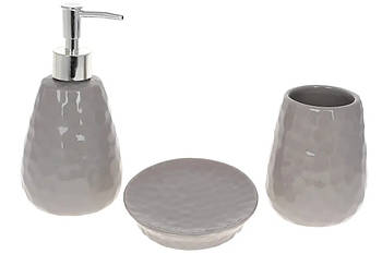 Набір аксесуарів для ванної Bona Di 304-970 3 предмети сірий