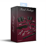Набір Feral Feelings BDSM Kit 7 Black, наручники, поножи, конектор, маска, паддл, кляп, затискачі 777store.com, фото 2