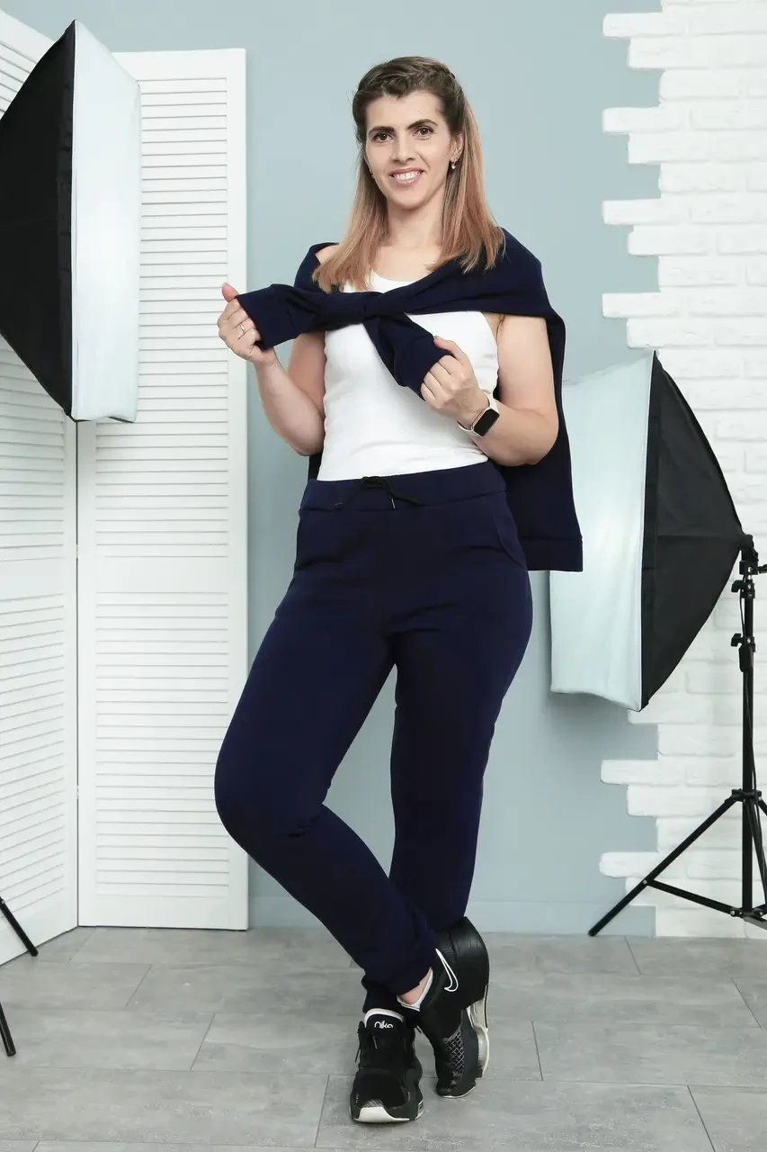 Жіночий зимовий теплий костюм толстовка з капюшоном, штани з кишенями