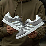 Чоловічі кросівки Adidas Gazelle Foundation Grey, фото 10