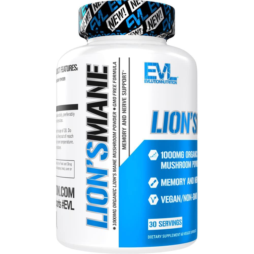 Їжовик гребінчастий EVLution Nutrition Lion's Mane, 60 Veggie Capsules