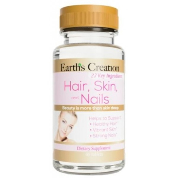 Вітаміни для волосся шкіри та нігтів Earths Creation Hair, Skin & Nails 60 tabs