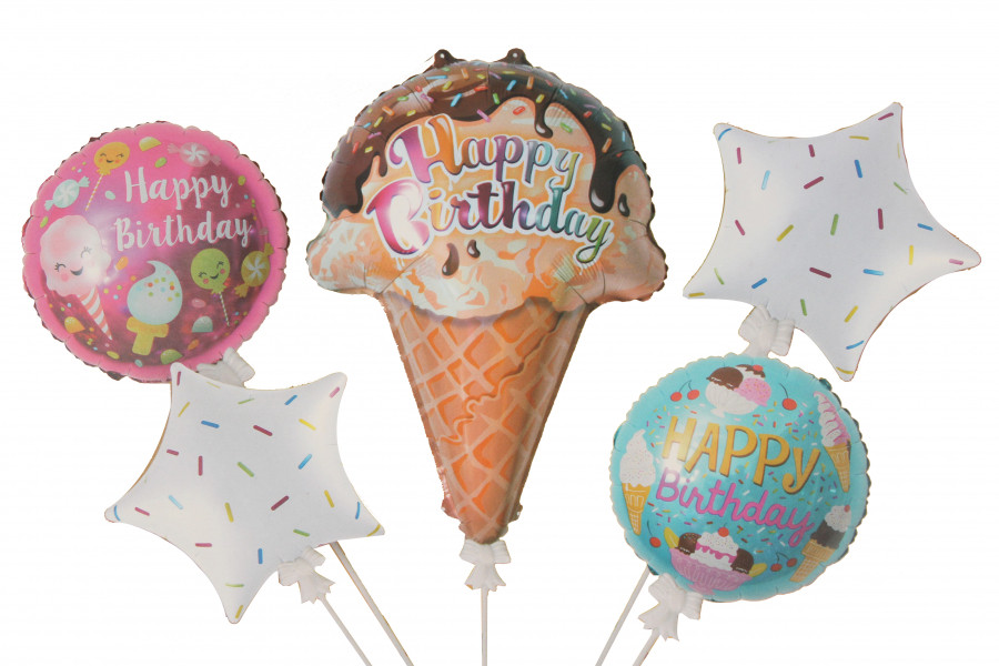 Набір фольгованих куль "Нappy Birthday" Морозиво