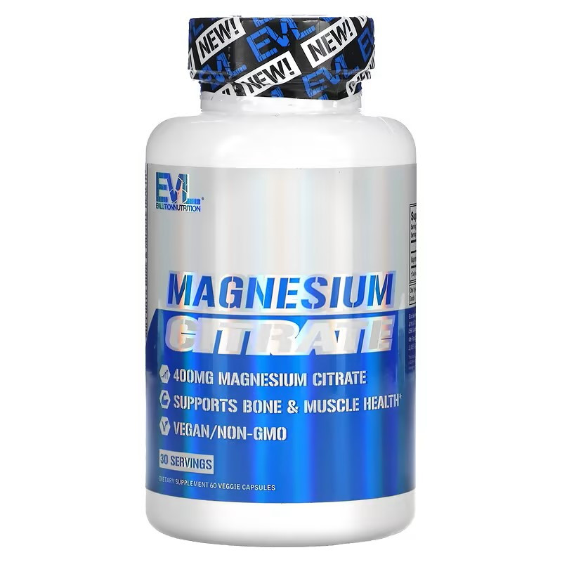 Цитрат магнію Evlution Nutrition Magnesium Citrate, 200 mg, 60 Veggie Capsules
