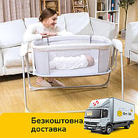 Приставне ліжечко для новонароджених із функцією гойдання (музика, USB, таймер) Mastela 8902