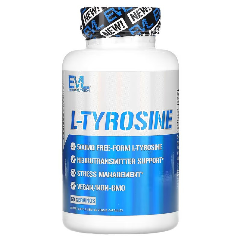 L-тирозин Evlution Nutrition L-Tyrosine 500 mg 60 Veggie Capsules