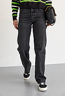 Женские джинсы Straight с высокой посадкой - черный цвет, 42р (есть размеры)