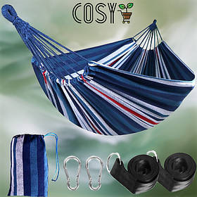 Одномісний гамак Mexico XL Синього кольору для туризму 200х100 WCG