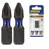 Бита IMPACT PRO 1/4"/25мм PH2 2шт, IRWIN IW6061302