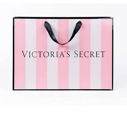 Подарочный пакет VS XL ( розовый в полоску )